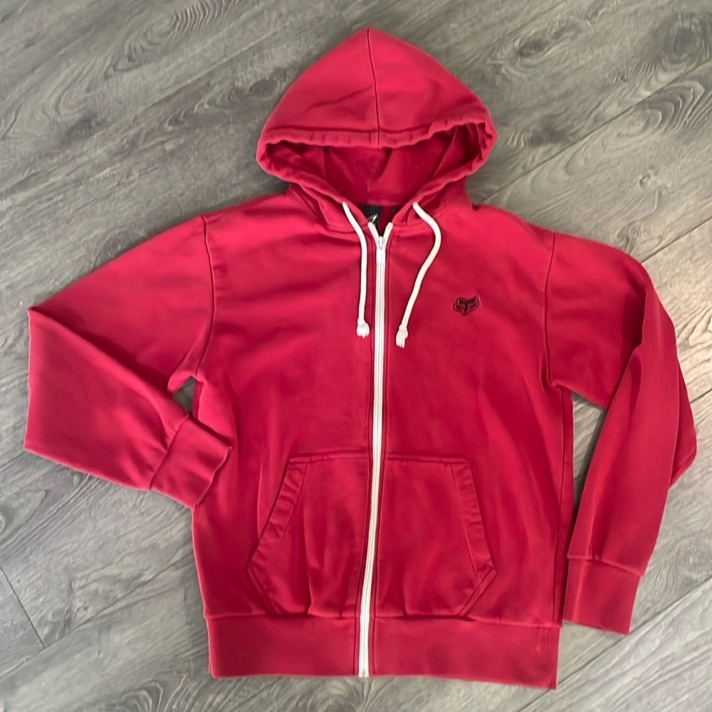 Fox Racing burgundy Full Zip Hoodie Sweatshirt size medium